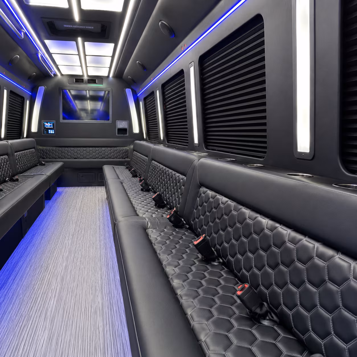 conroe party bus rental interior